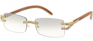 Diamond Rimless Square Lens