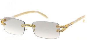 Diamond Rimless Square Lens