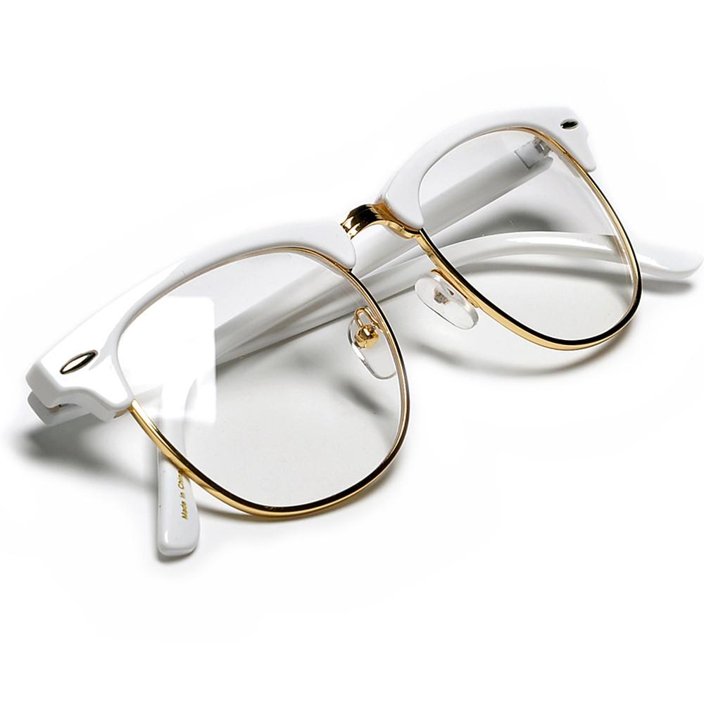 Semi-Rimless Clear Lens